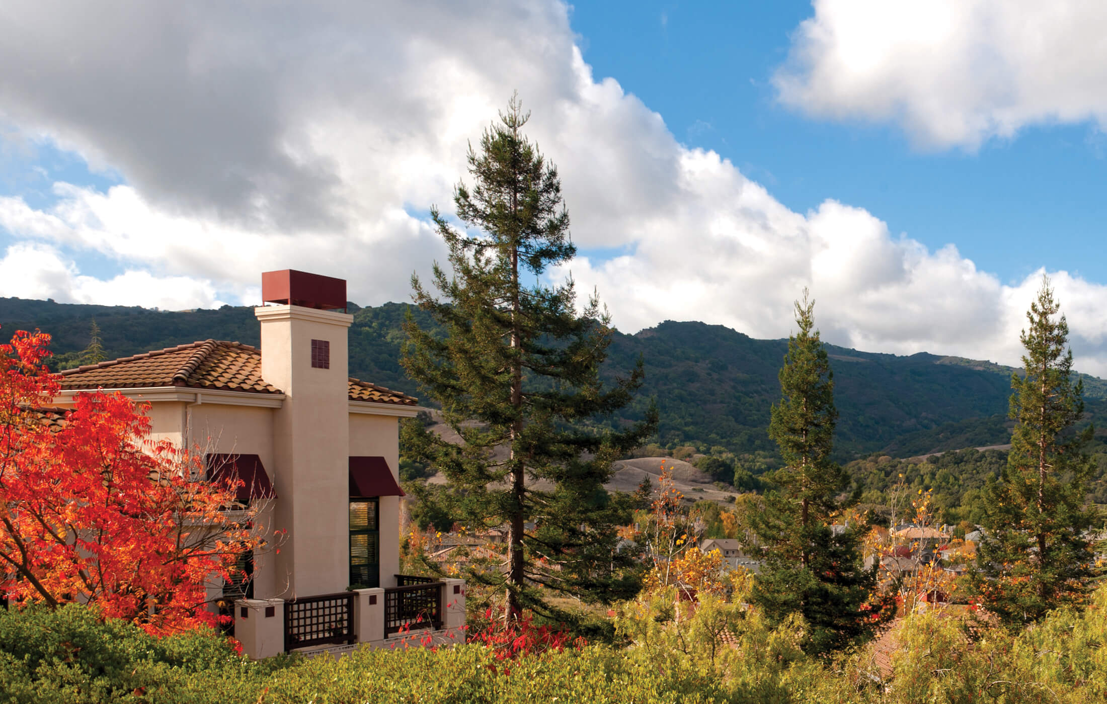 home and mountainside