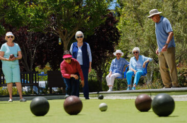 residents playing bocce ball