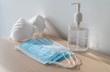 masks and hand sanitizer