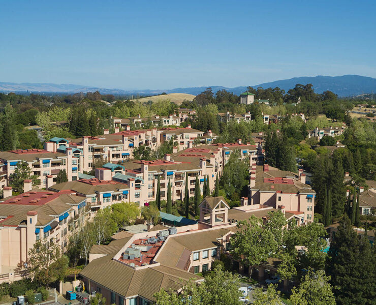 birdseye view of apartment homes