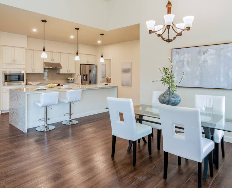 kitchen and dining area