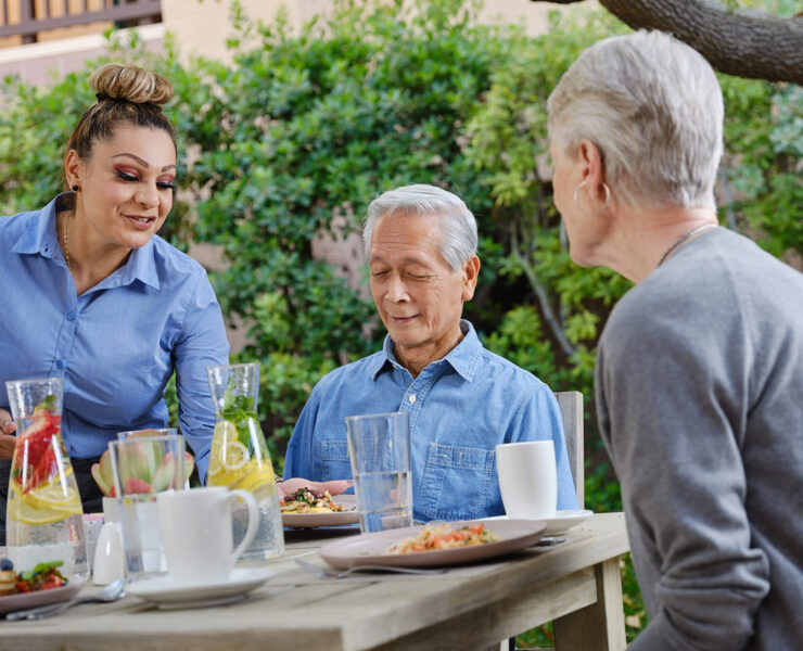 couple served food