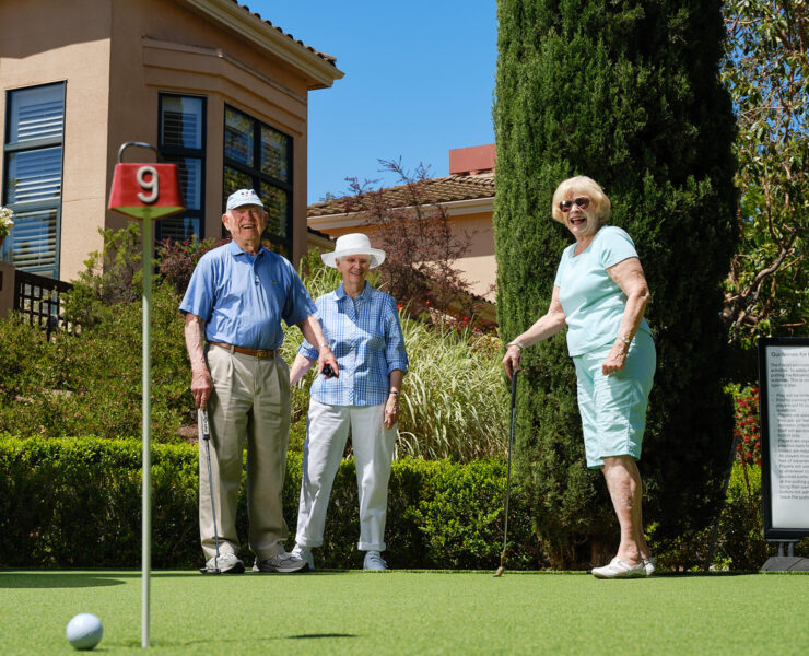 residents playing golf
