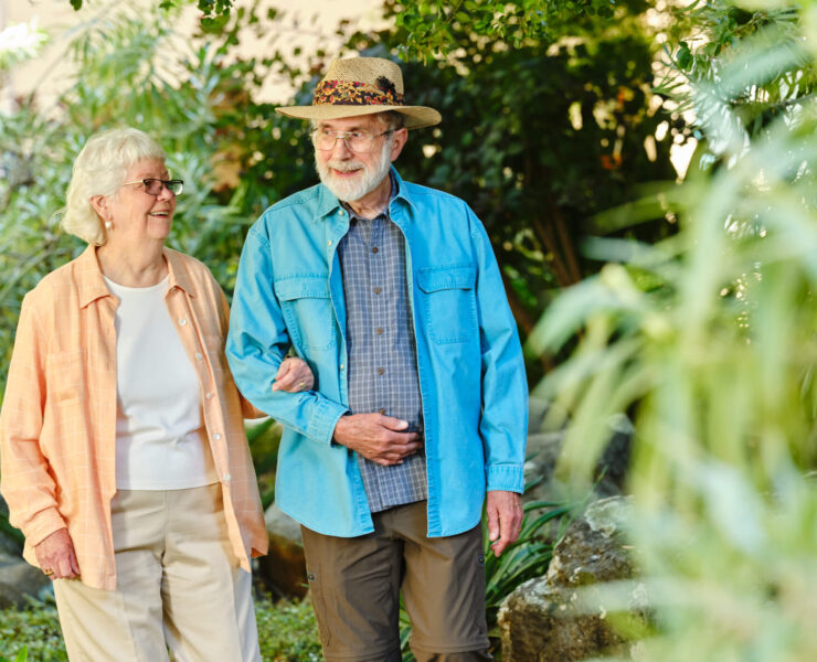 couple walking in nature