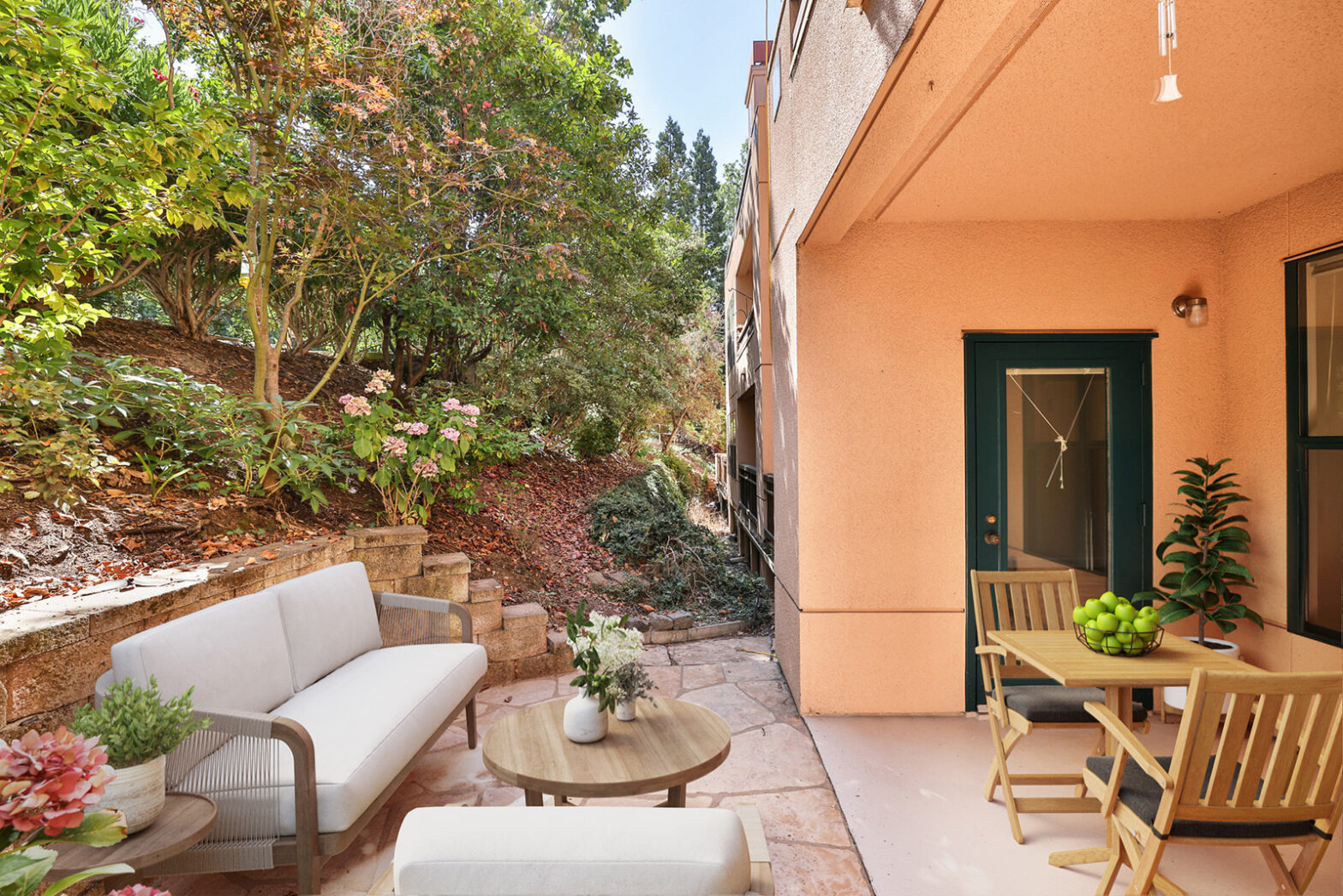 The Aster apartment patio