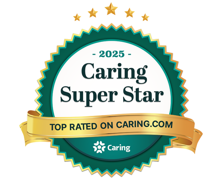 Top Rated on Caring.com, Caring Super Star award logo